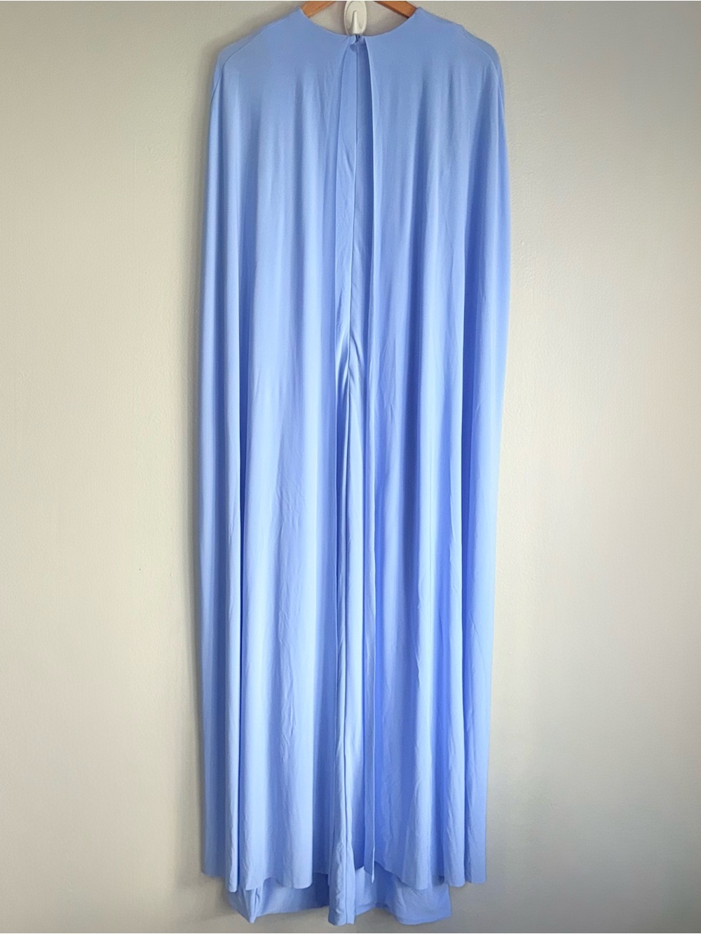 CLUB L LONDON PADMA POWDER BLUE DRAPED MATERNITY MAXI DRESS WITH CAPE SLEEVES - Picture 3 of 11